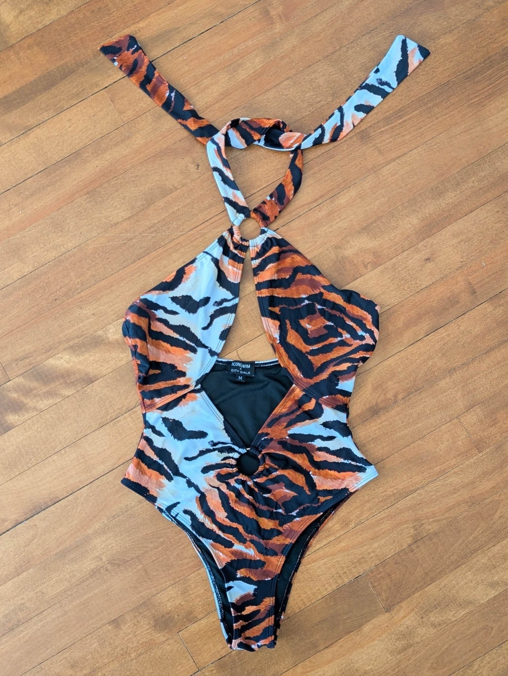 City Girls x Icon Swim collab Animal Print Monokini Medium